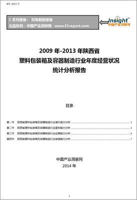 2009-2013年陕西省塑料包装箱及容器制造行业经营状况分析年报